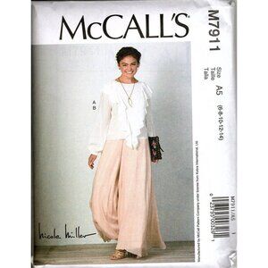 McCall's M7911 Misses 6 to 14 Nicole Miller Top and Pants Uncut Sewing Pattern